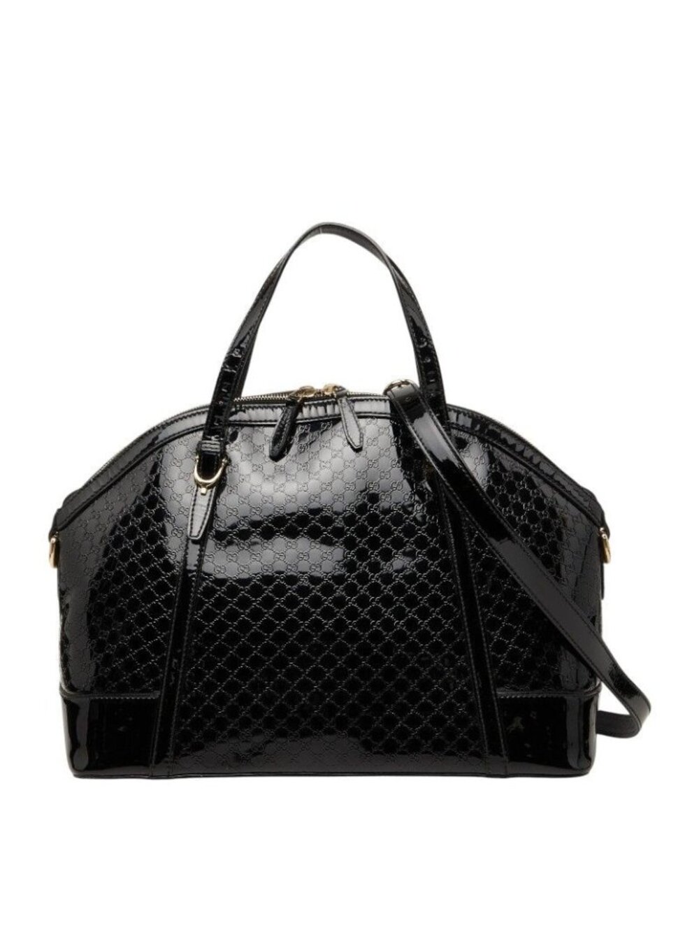 Gucci Micro Guccissima 2-Way Shoulder Bag Black Enamel